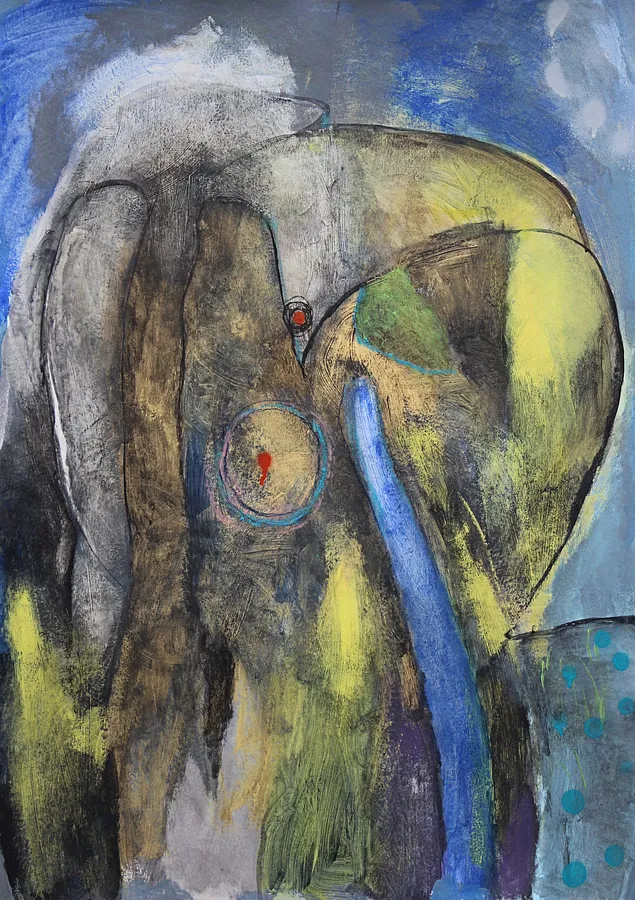 Image of Series Invasion 1 by Artem Andreichuk, size: 86 × 61 cm, made of mixed media on canvas, Drawing medium
